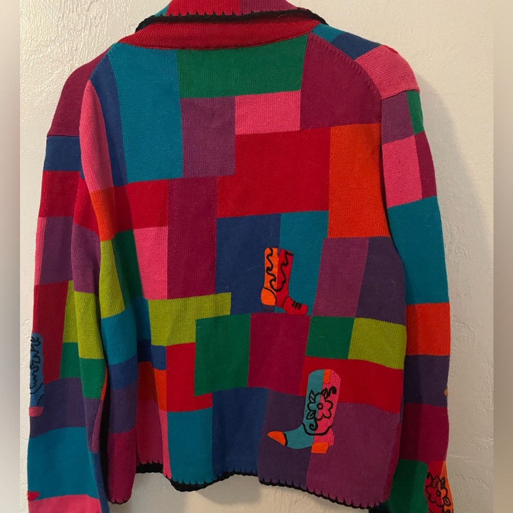 MICHAIL SIMONS VINTAGE COWBOY BOOTS SWEATER - Picture 6 of 7